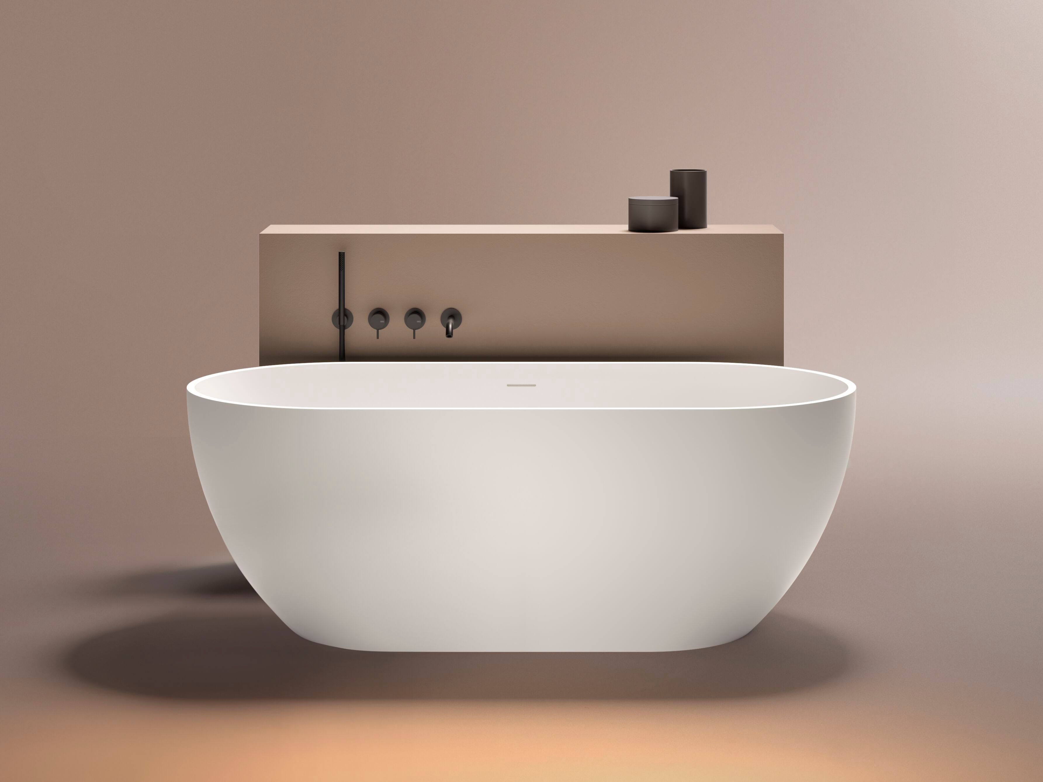 Овальная ванна в центре комнаты в твердой поверхности Gruppo Treesse мебель для ванной комнаты-отдельно стоящие ванны ARCH-00027375 - Вид №1