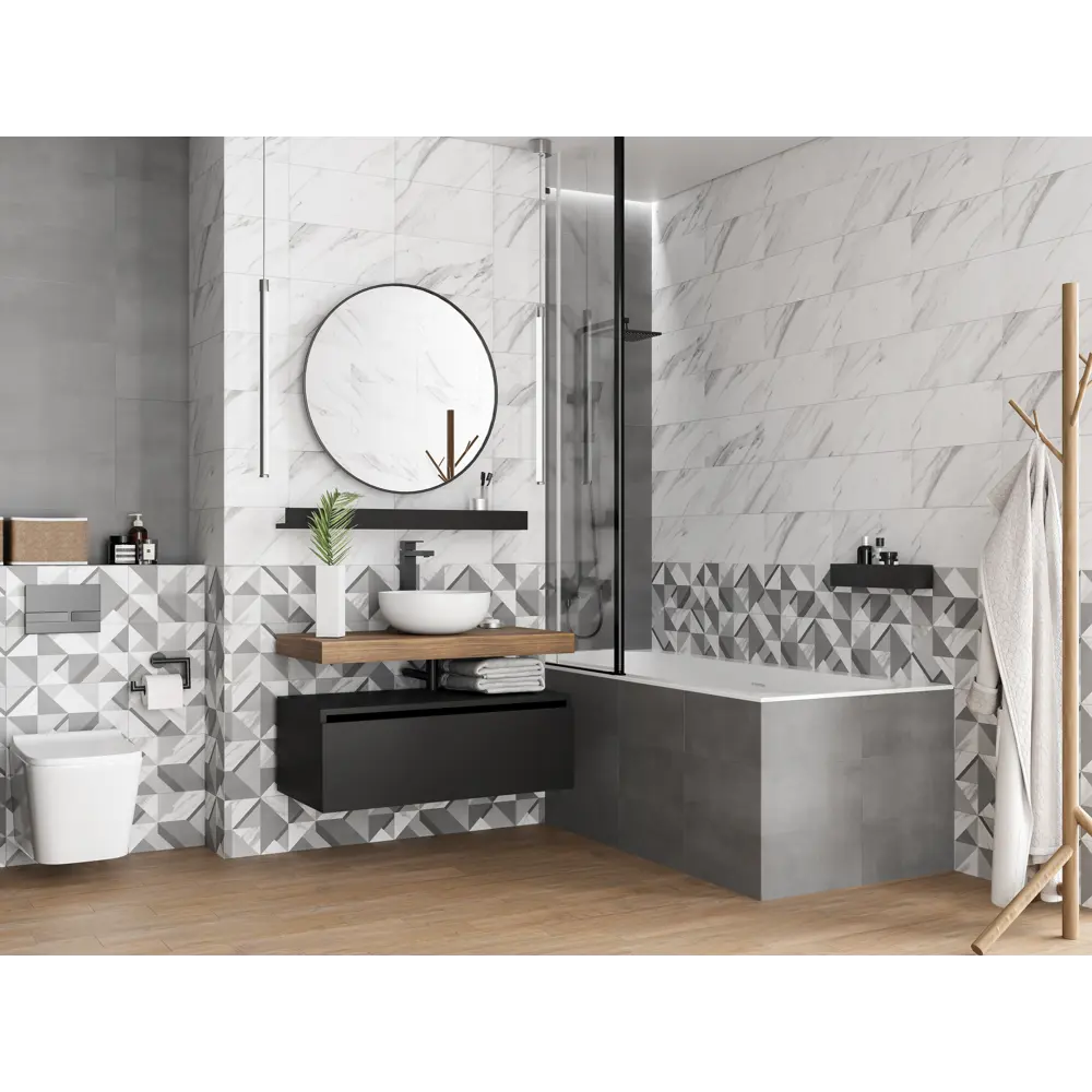 Плитка настенная Mersey Calacatta 20x40 см 1.2 м² матовая цвет серый 89364577 STLM-2090216 Santreyd - Вид №14