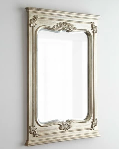 Зеркало прямоугольное настенное белое "Вивьен" LOUVRE HOME FLORENTINE SILVER 036118 Белый