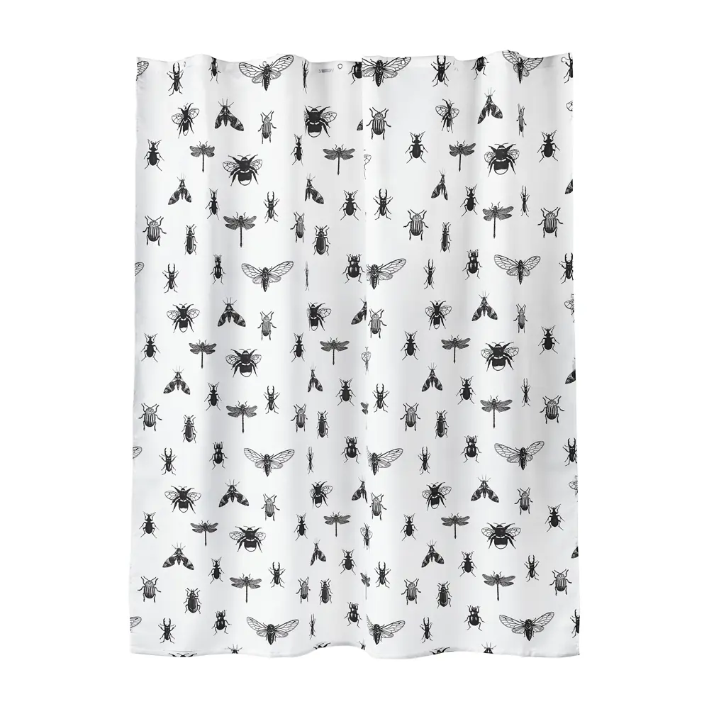 Штора для ванны Buzz Fauna 200x200 см, полиэстер, цвет белый-черный Santreyd STLM-2037006 - Вид №1