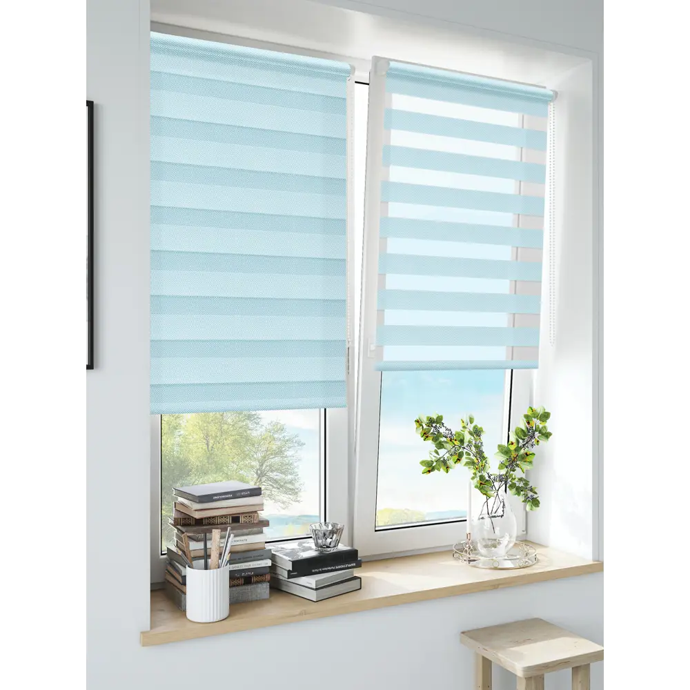 Штора рулонная день-ночь Liza 50x160 см голубая MIAMOZA Коллекция 2024г STLM-2069997 - Вид №2