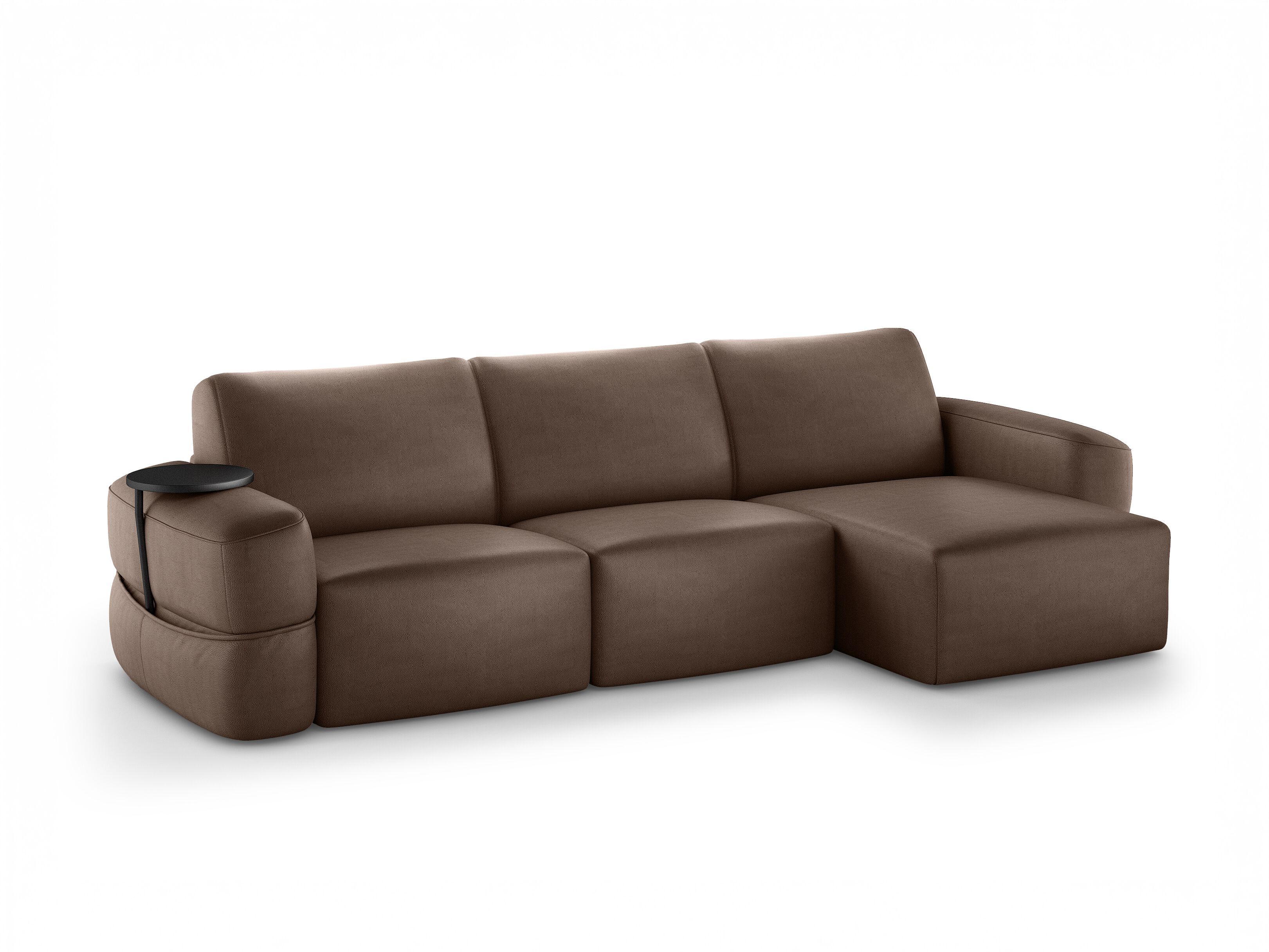 Кожаный диван-кровать с полуостровом Natuzzi Italia EASY ARCH-00135715 - Вид №1