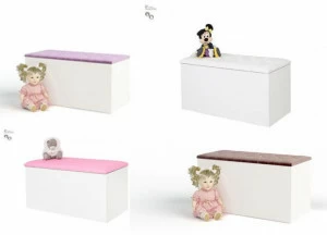 Ящик для игрушек ABC-KING Princess/Фея (кожанная крышка со стразами Сваровски темно-сиреневая)