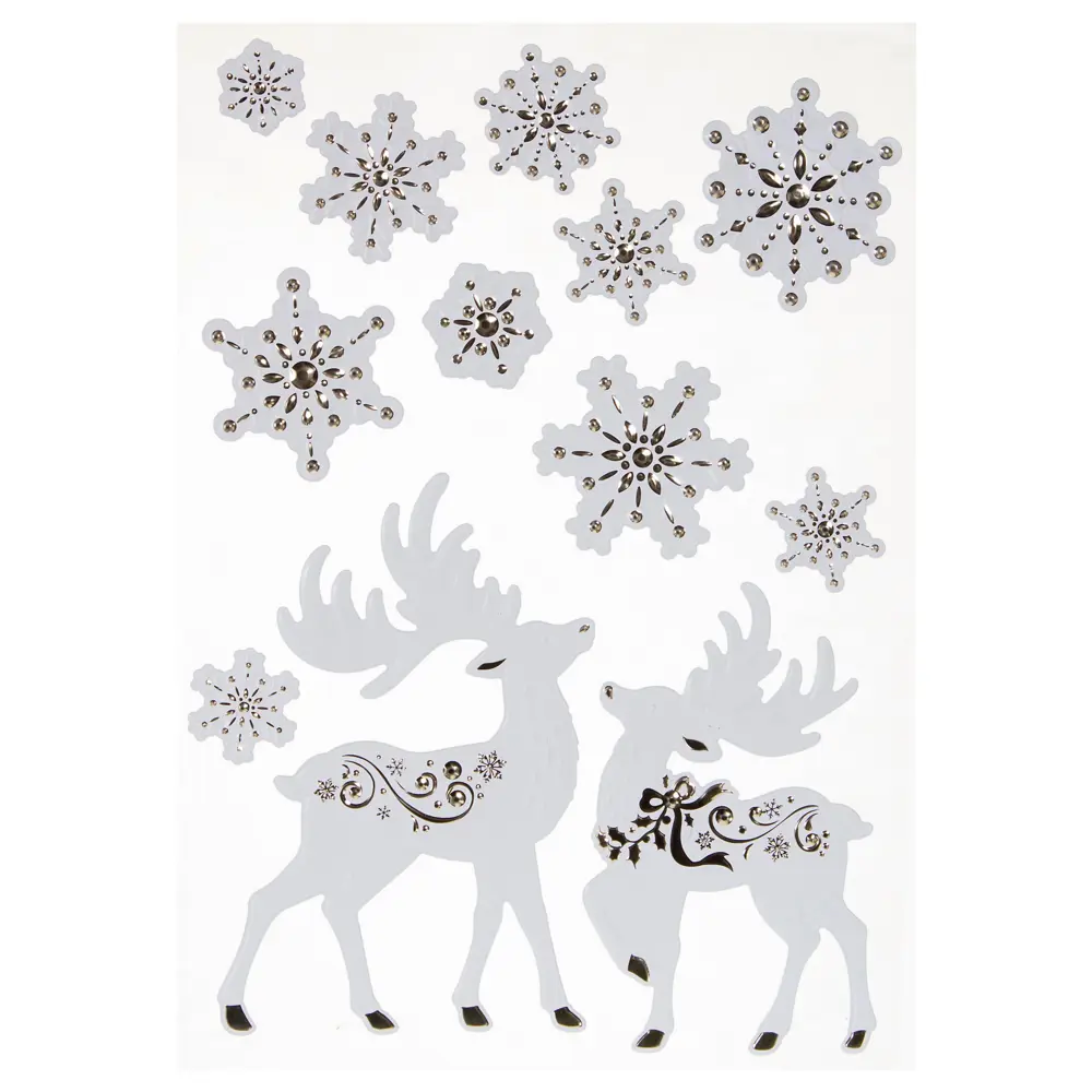 Наклейки 3D «Олени и Снежинки» Santreyd STLM-2017548