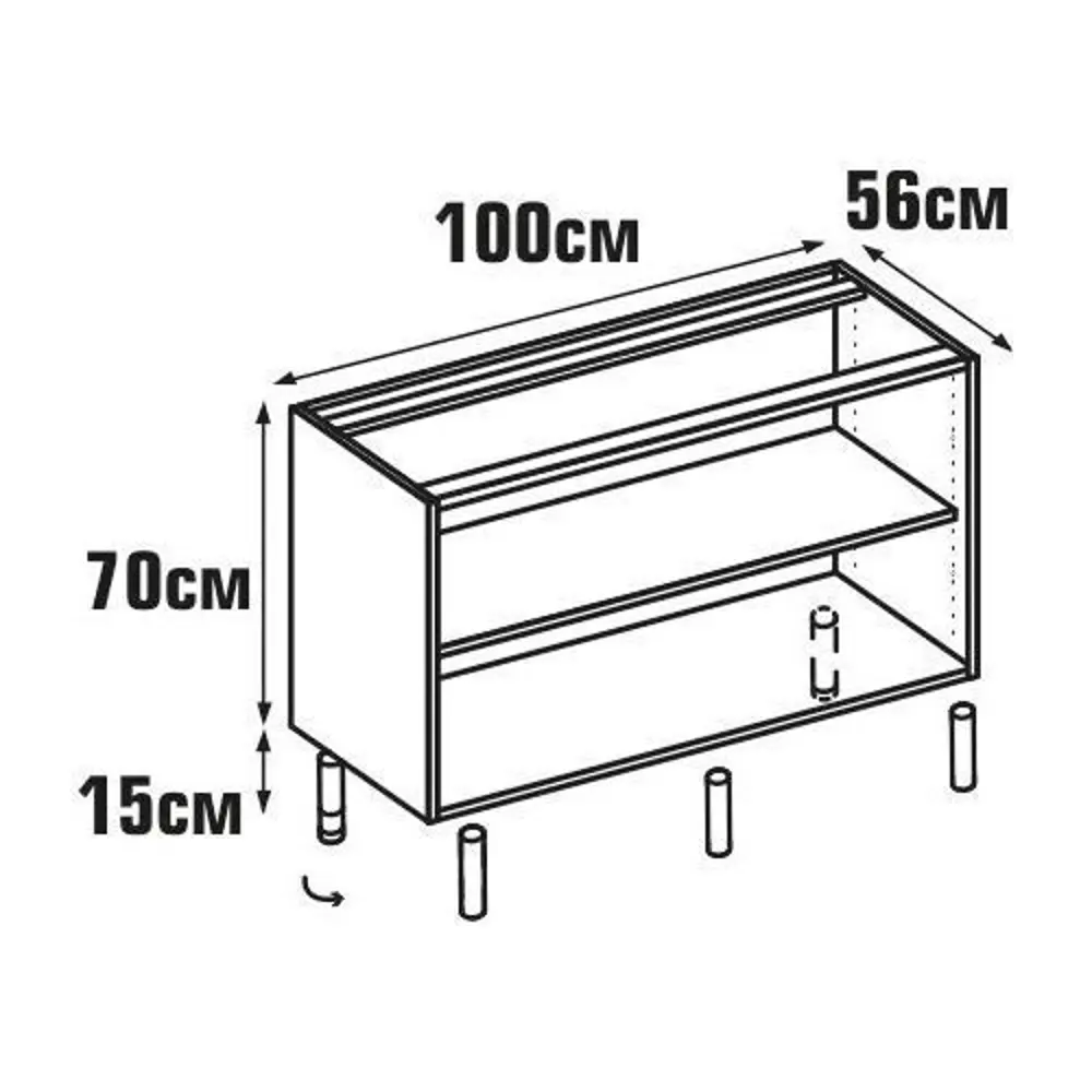 Каркас напольный угловой 100x70x56 см, ЛДСП, цвет белый 82286690 STLM-2120447 DELINIA  - Вид №6