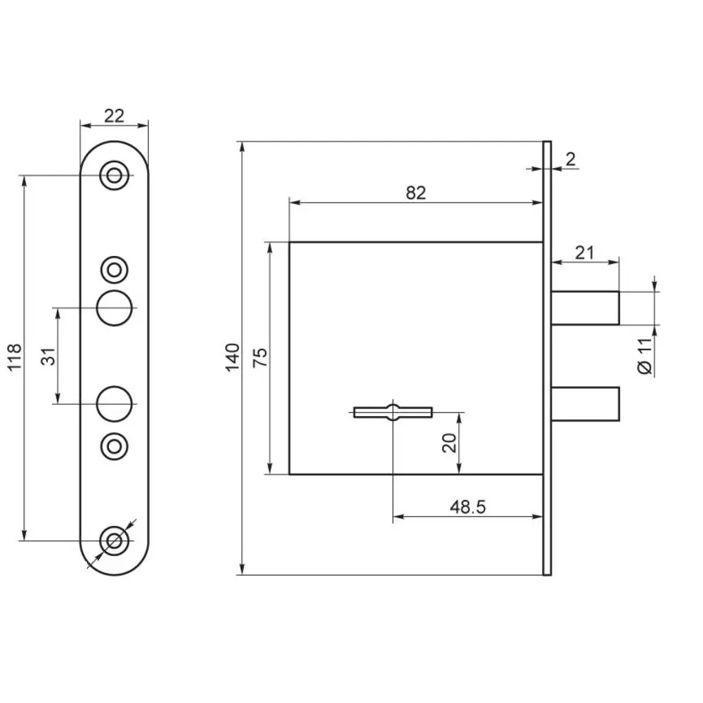АБСОЛЮТ | Врезной замок Мини ЗВ8/3 с сувальдным механизмом 89057056 STLM-1506297 - Вид №5