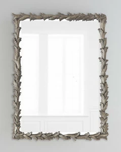 Зеркало прямоугольное настенное серебро "Уолбэк" Florentine LOUVRE HOME НАСТЕННОЕ ЗЕРКАЛО 040438 Серебро