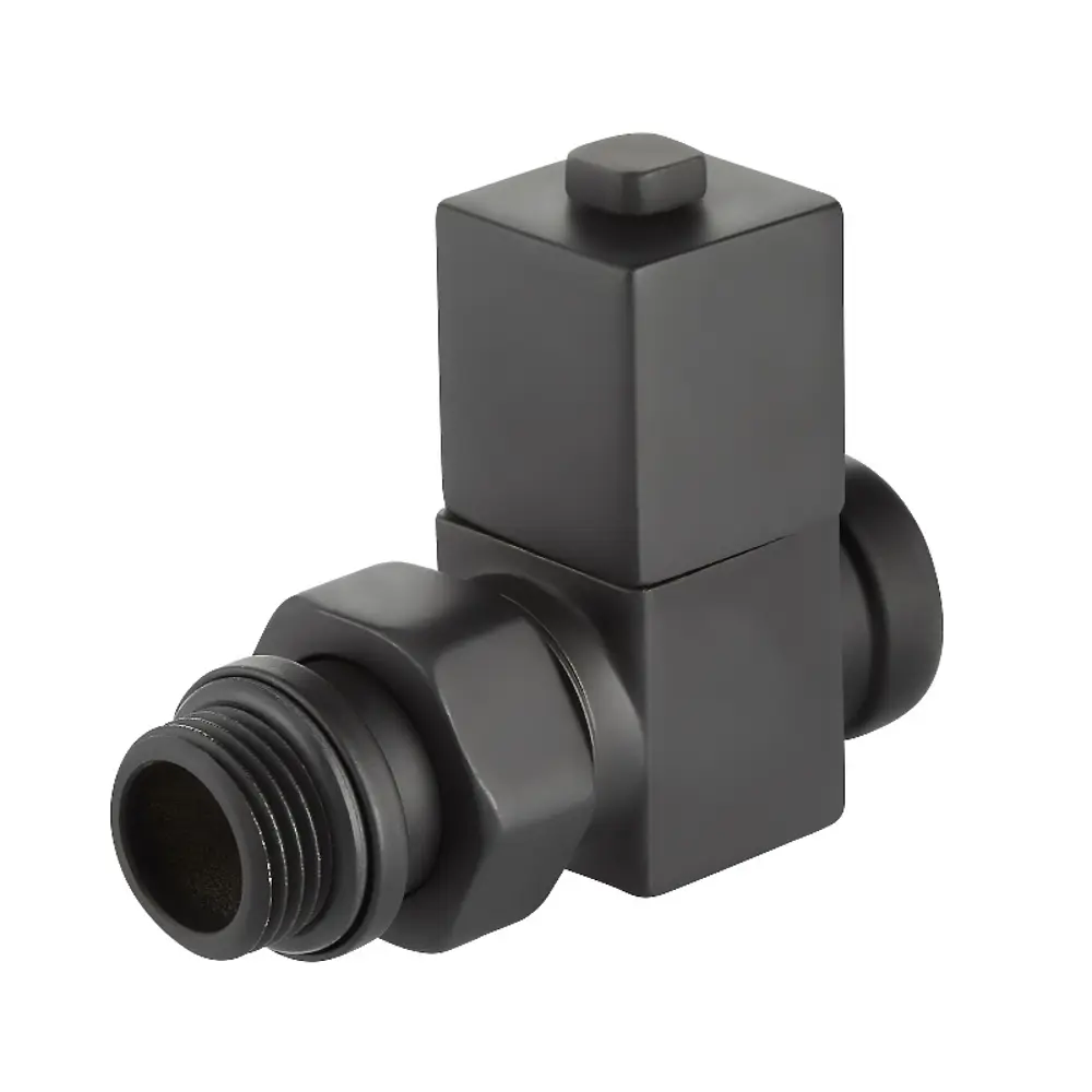 Набор вентилей для радиатора Royal Thermo Cube 1/2" прямой цвет черный STLM-2003131 - Вид №2