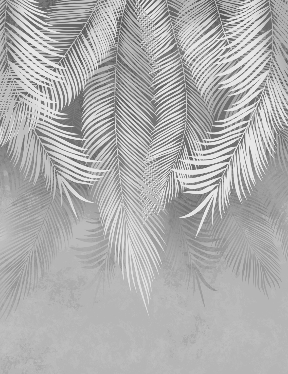 90230333 Фотообои "Пальмовые листья на сером фоне" 200х260 см Dekor Vinil STLM-0141155 DEKOR VINIL