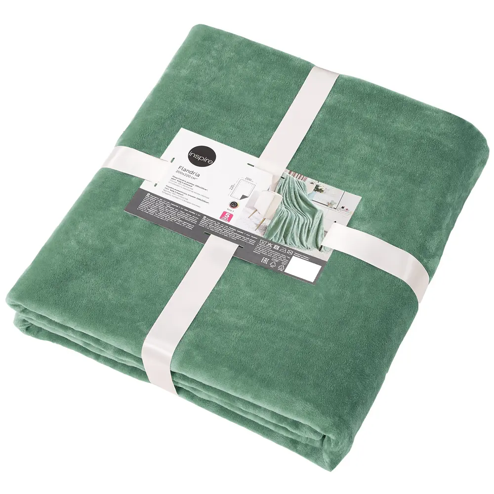 Плед Inspire Flandria 200x220 см микрофибра цвет зеленый Kelp 3 STLM-2174773 - Вид №2