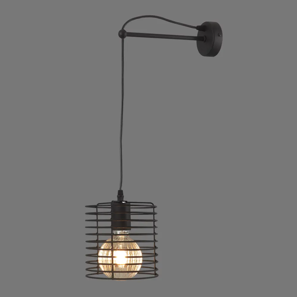 Настенный светильник бра Vitaluce Vakero black 1 лампа 3м² Е27 цвет черный матовый STLM-2133674