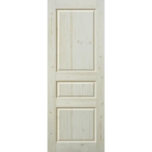 Дверь межкомнатная глухая 3 филенки 60x200 см без покрытия цвет натуральный без замка, без петель