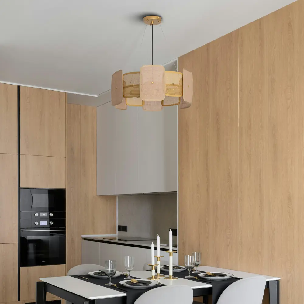 Подвесной светильник FREYA Säffle золотой с 6 лампами для элегантного освещения 89435064 STLM-1579522 - Вид №7