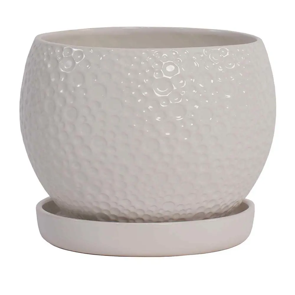 Кашпо для цветов Мун MOONB15-WH ø20x15 см 3 л керамика цвет серый Santreyd STLM-2038232