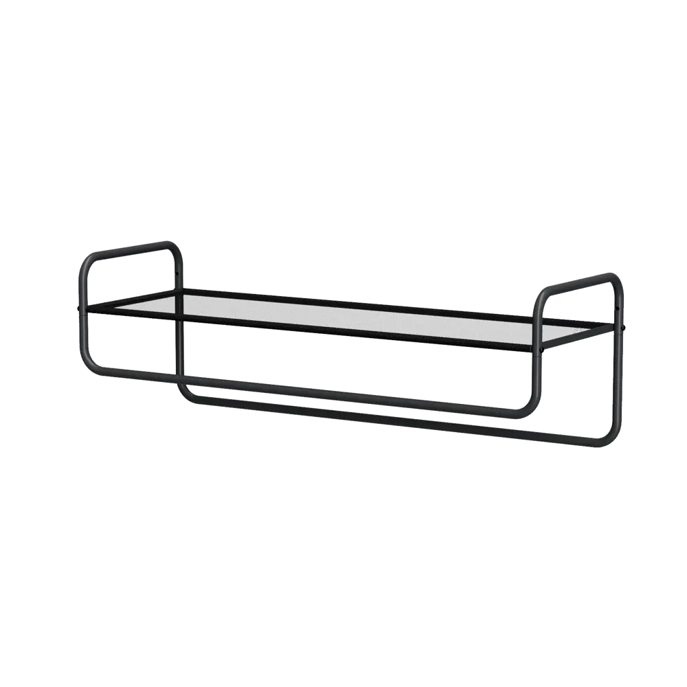 Полка навесная Spaceo 90x30x30 см нагрузка до 25 кг металл цвет графит STLM-2151303