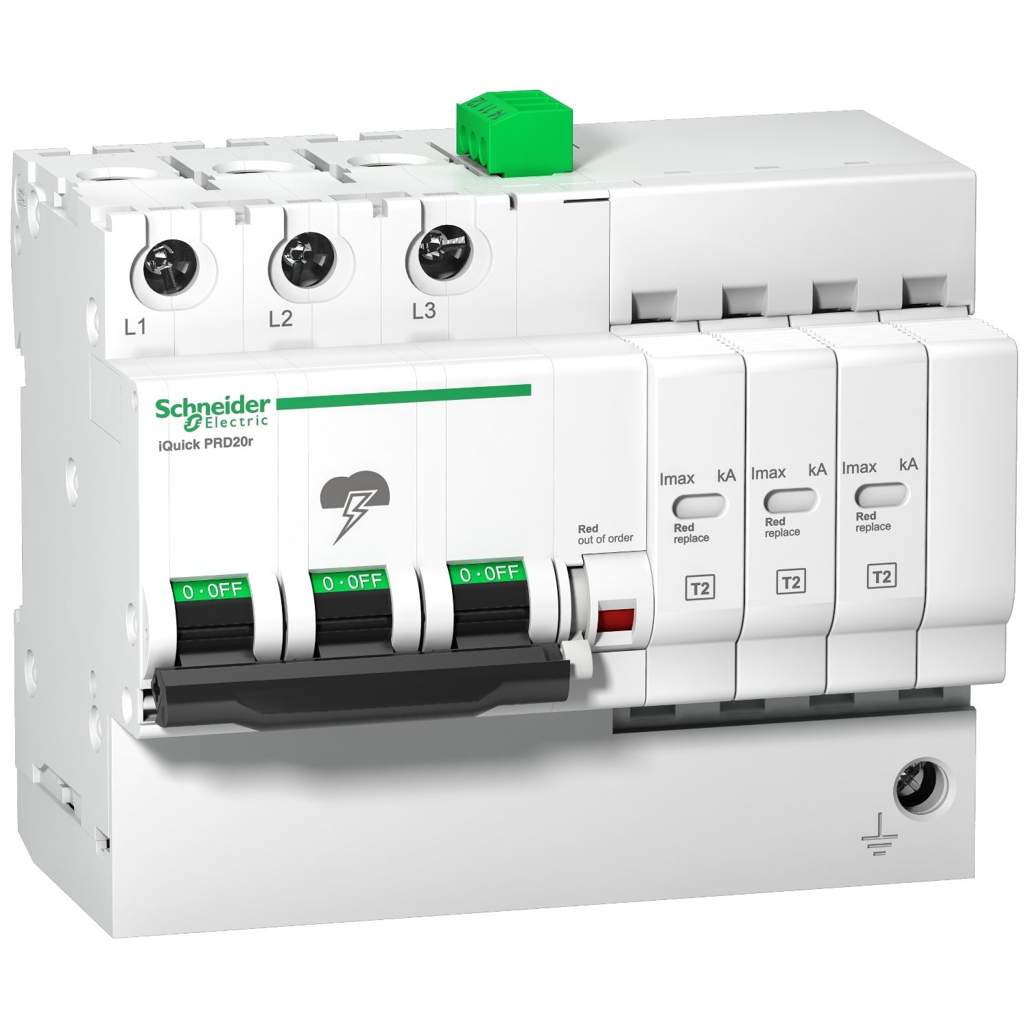 A9L16299 УЗИП СО ВСТРОЕННОЙ ЗАЩИТОЙ IQUICK IQUICK PRD 3П 8кА С КАРТРИДЖАМИ Schneider Electric 