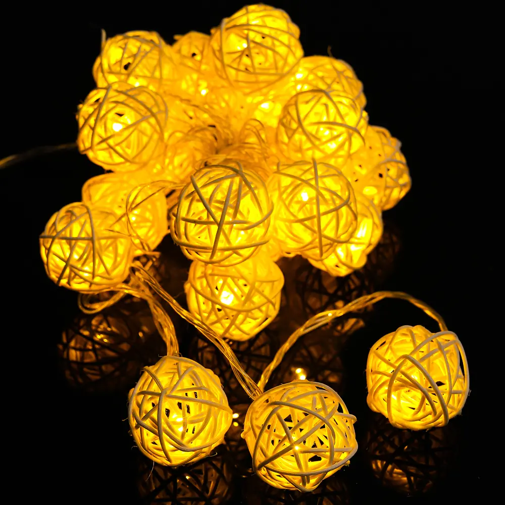 88961519 Электрогирлянда Auralight Плетеные шарики 4 м 20 ламп теплый желтый цвет света 3 режима работы STLM-0949959  - Вид №7