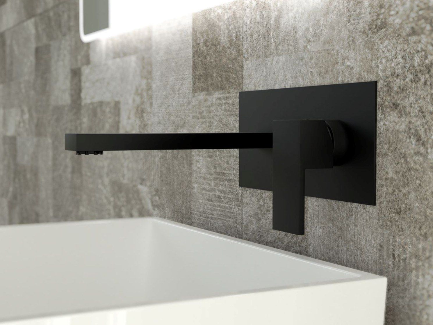 Однорычажный настенный смеситель для раковины Ercos Италия R Nero ARCH-00079679 - Вид №1