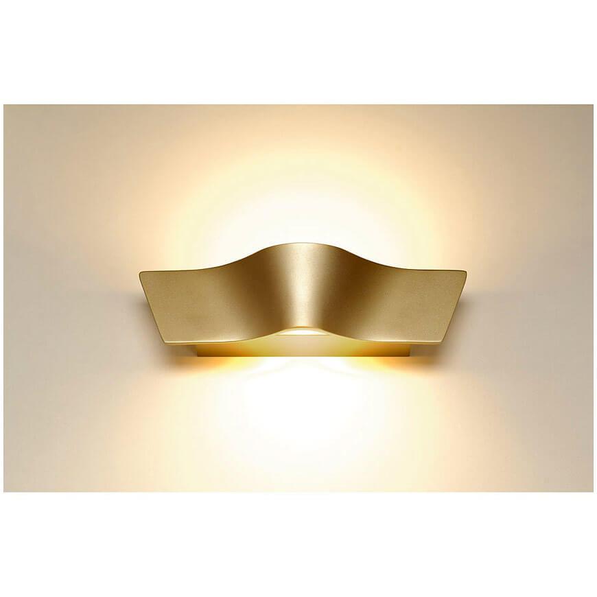 Настенный светодиодный светильник золото SLV Wave Wall 25 147823 SLV WAVE BRASS 00-3890774 Золото  - Вид №1