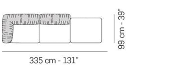 Модульный линейный диван из ткани NICOLINE BREAK ARCH-00037708 - Вид №3