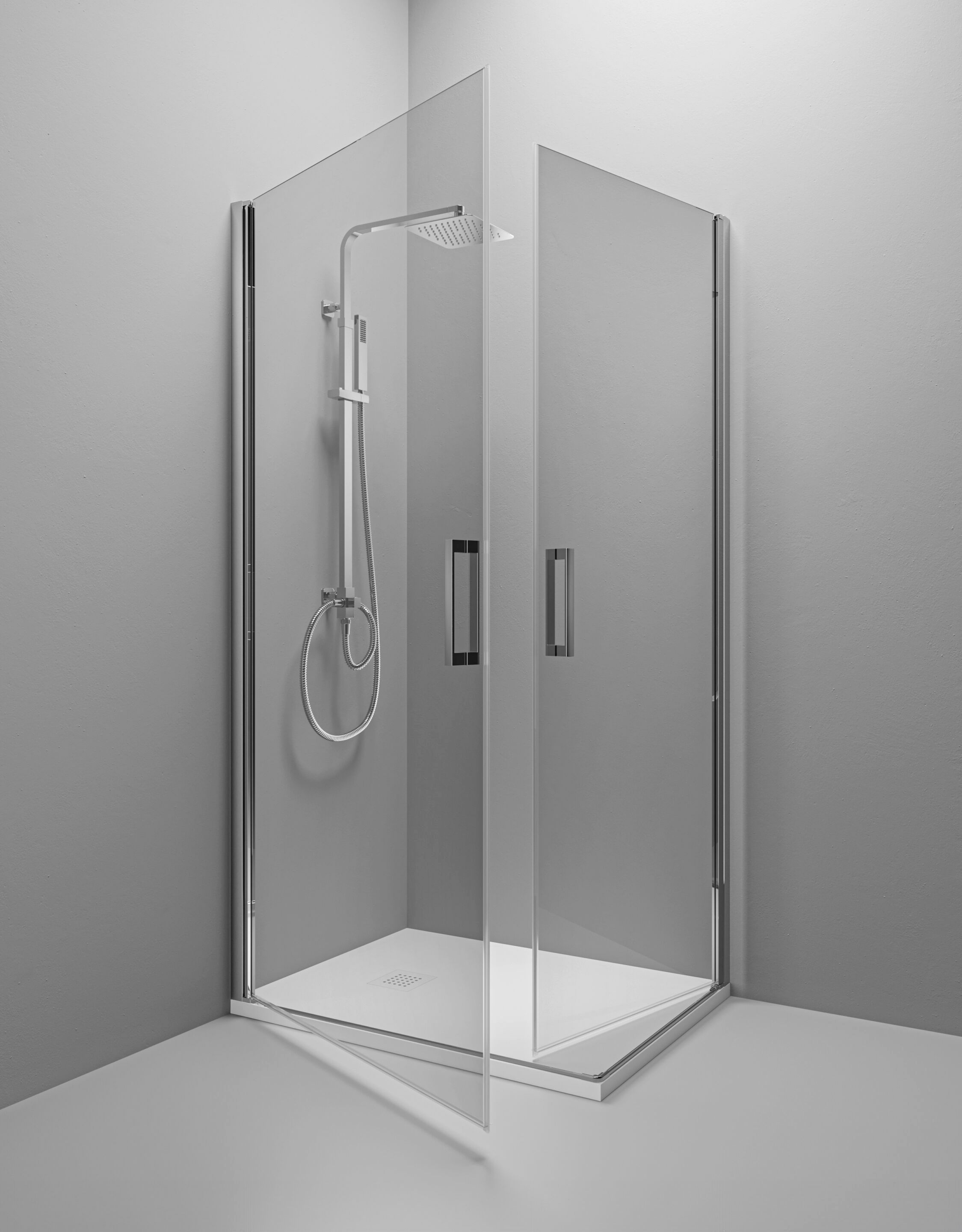 Алюминиевая и стеклянная угловая душевая кабина с распашной дверью TAMANACO SWING ARCH-00114950 - Вид №7