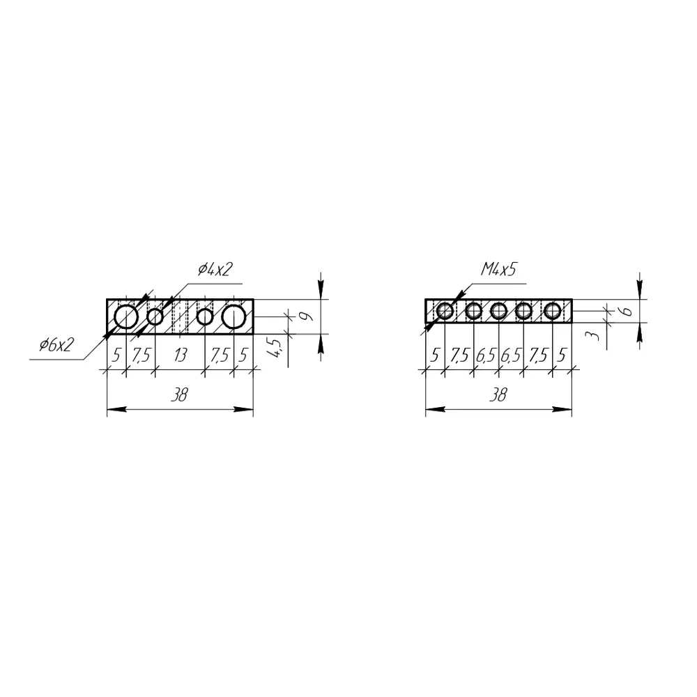 Шина соединительная EKF Proxima PEN 0-земля 4 отверстия 6x9 мм STLM-2007269 - Вид №1