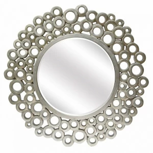Зеркало настенное круглое в раме модерн 101 см серебро Bubbles ART-ZERKALO ДИЗАЙНЕРСКИЕ, ЗЕРКАЛЬНАЯ 00-3948339 Зеркальный;серебро