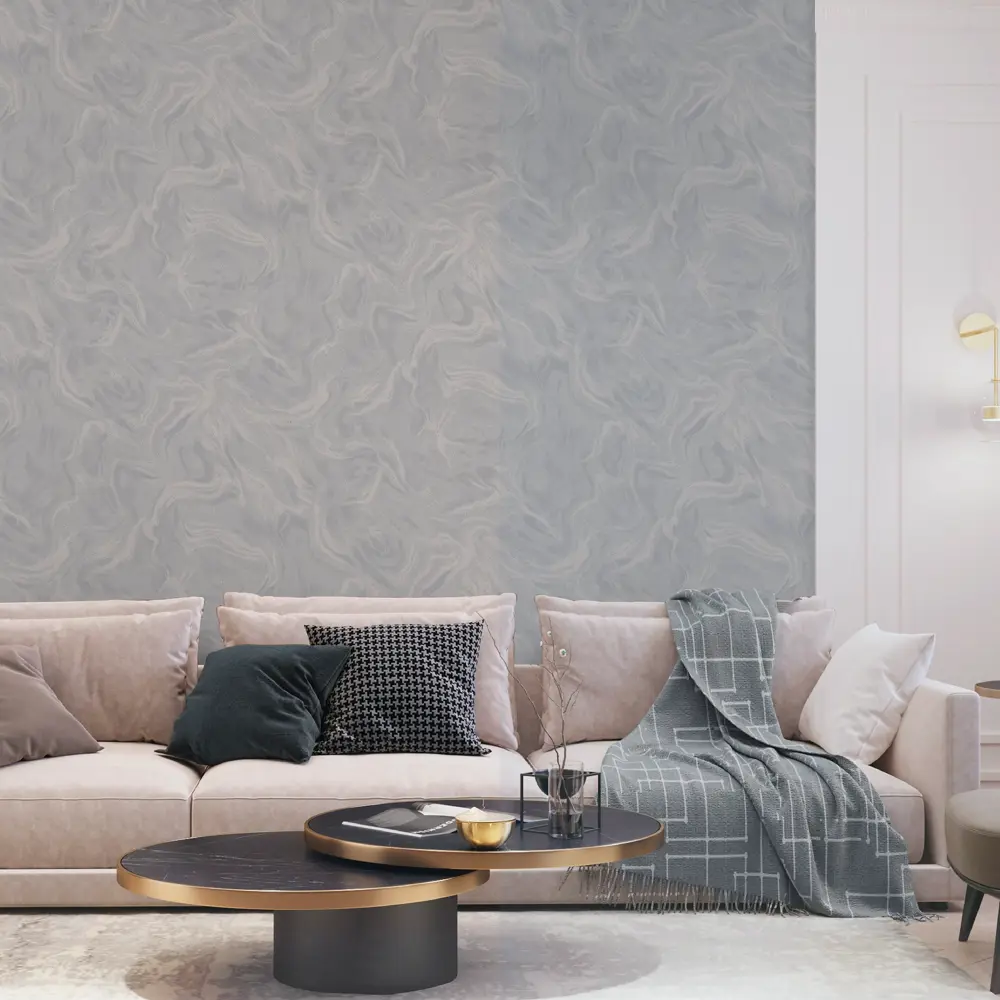Обои флизелиновые Wallsecret Fluid серые 8818-29 STLM-2079545 - Вид №2
