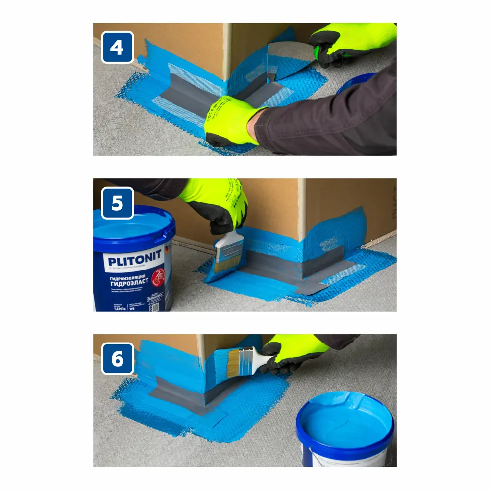 Гидроизоляционная лента PLITONIT для защиты стыков в ванной 120x270 см 89422054 STLM-1576820 - Вид №5