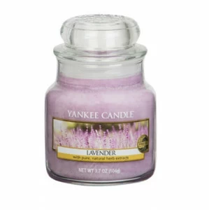 Свеча маленькая в стеклянной банке Лаванда Lavender 104 гр 25-45 часов YANKEE CANDLE  267907 Розовый