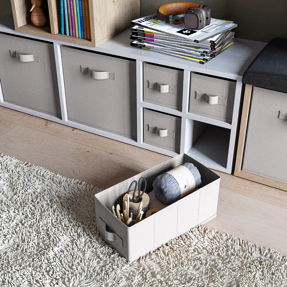 Короб Spaceo KUB Granit 15x31x15 см 6.9 л спанбонд цвет графитовый STLM-2011715 - Вид №3