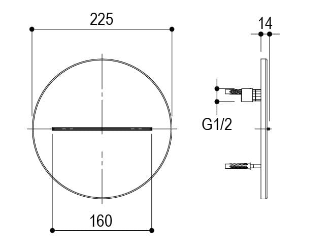Круглая душевая головка из нержавеющей стали с водопадом Ritmonio 75A047 ARCH-00084689 - Вид №2
