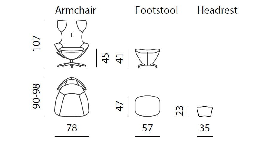 5-спицевое вращающееся кресло из ткани LEOLUX LX LX662-LX663-LX682 ARCH-00018617 - Вид №2