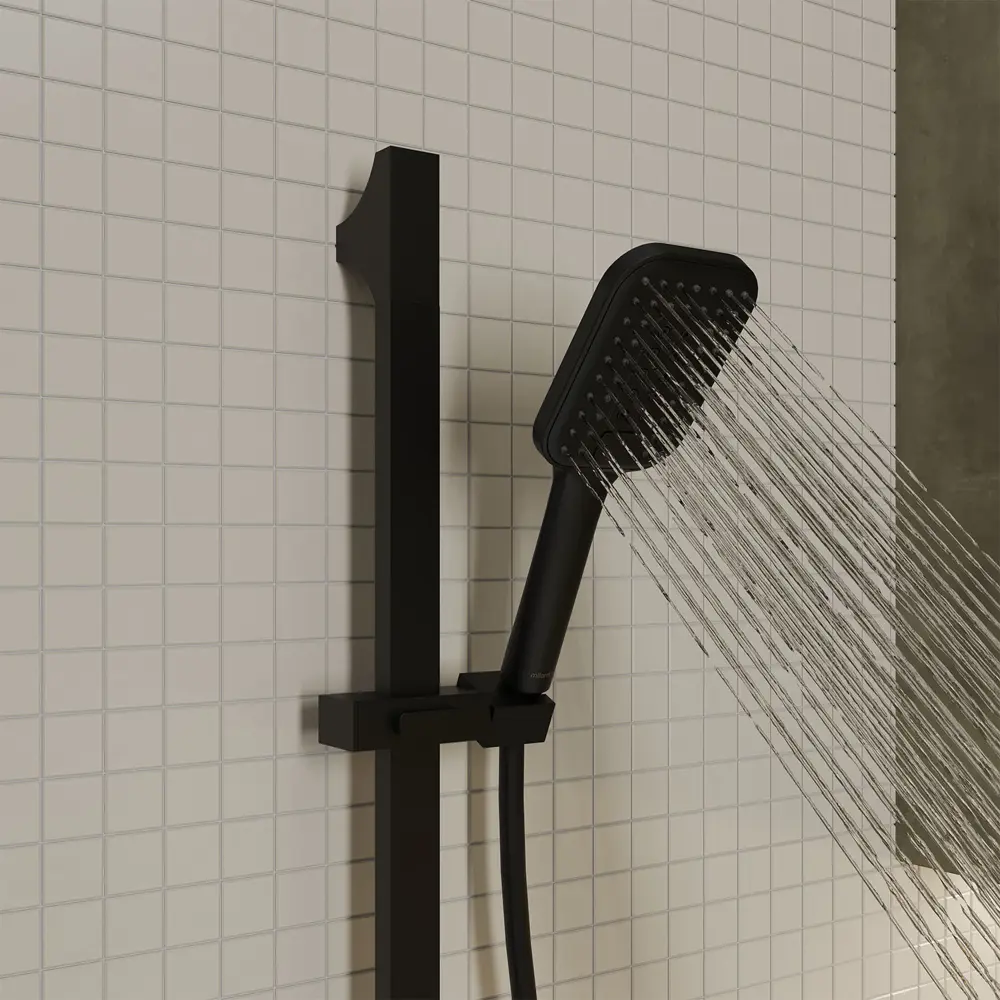 Milardo Ideal Spa - прямоугольная лейка для душа с 3 режимами, черный матовый 89349130 STLM-1467982 - Вид №7