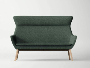 Тканевый диван с высокой спинкой