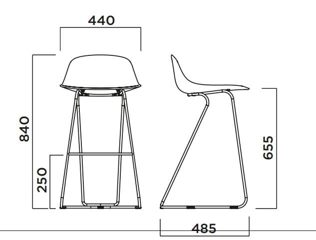 Высокий табурет из полипропилена Infiniti Pure Loop Mini ARCH-00076546 - Вид №7