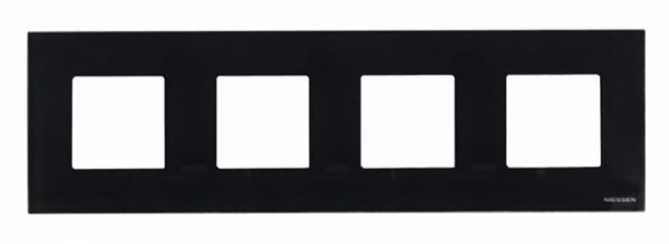 93829199 Рамка для розеток и выключателей 4 поста цвет стекло черное Zenit STLM-0581436 ABB