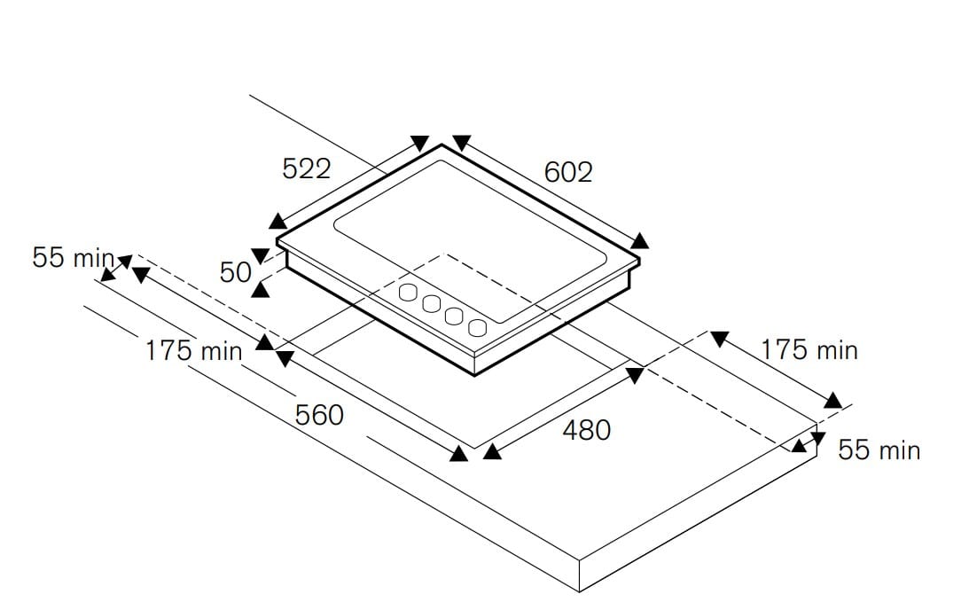 Стальная встраиваемая газовая плита Bertazzoni ARCH-00074006 - Вид №1