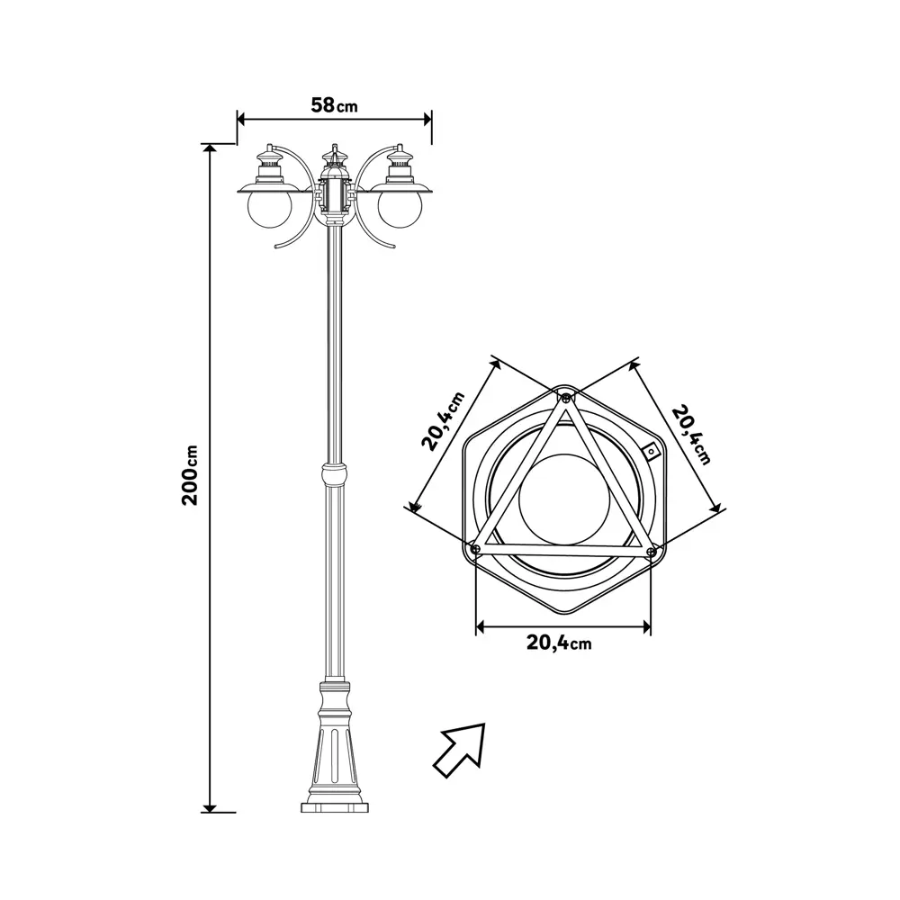 Фонарный столб уличный Inspire Marina 196 см STLM-2087080 - Вид №6