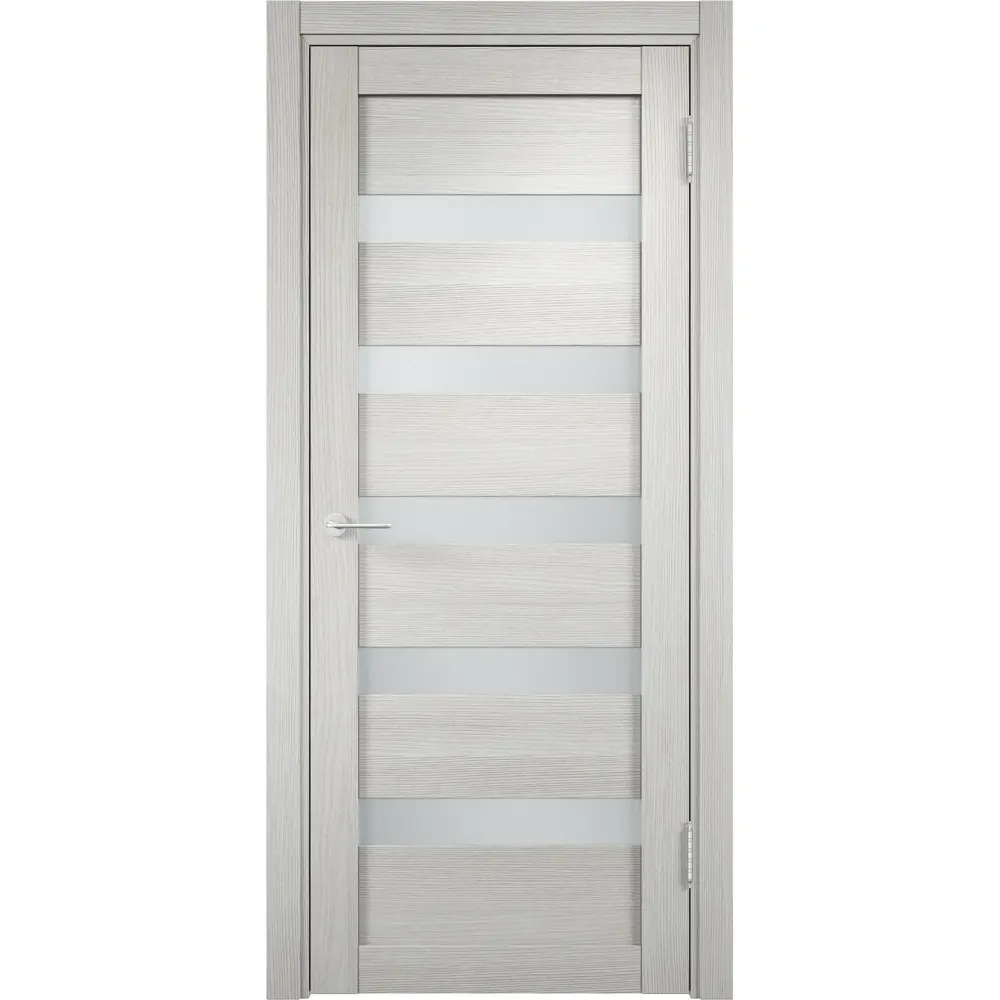 Полотно дверное остеклённое Мюнхен 80x200 см, ламинация, цвет слоновая кость 3D VERDA STLM-2159736