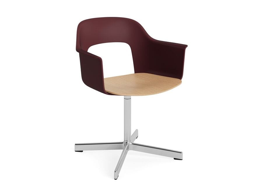 Вращающееся кресло с подлокотниками из полипропилена с деревянным сиденьем Hay макет ARCH-00049703 - Вид №31