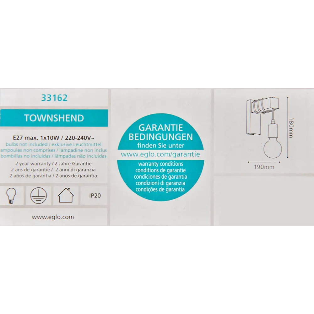 Бра Eglo «Townshend» цвет белый/дерево STLM-2107189 - Вид №4