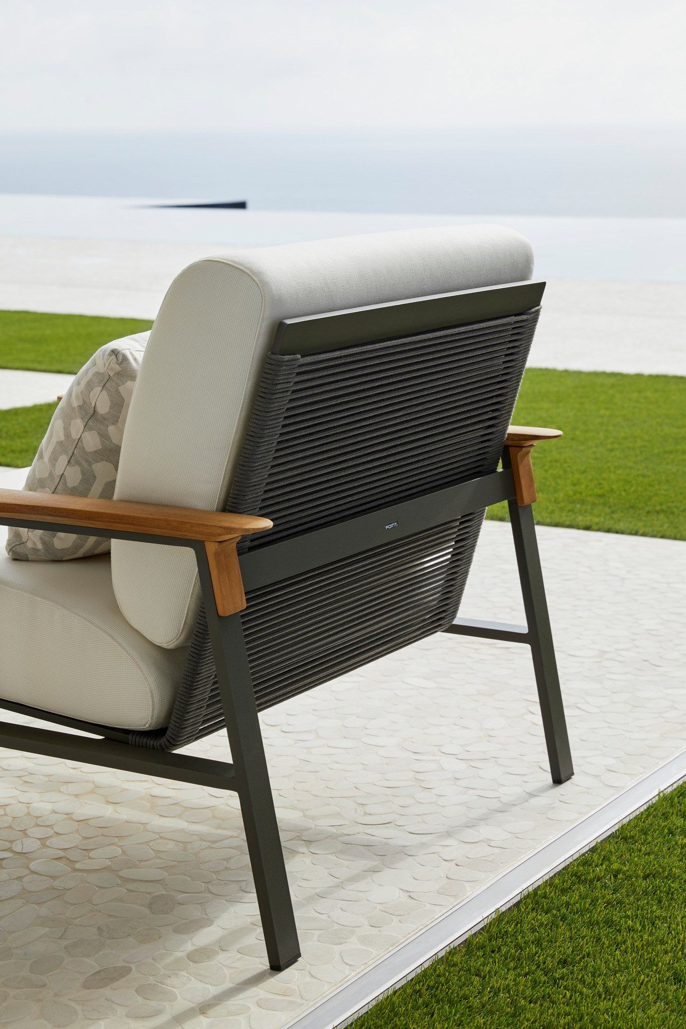 Тканевое садовое кресло с подлокотниками POINT город ARCH-00015423 - Вид №1