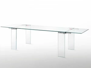 Glas Italia Выдвижной прямоугольный хрустальный стол