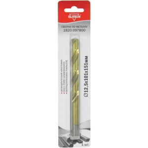 Сверло спиральное по металлу HSS-G Elitech 1820.097800 12.5x151 мм