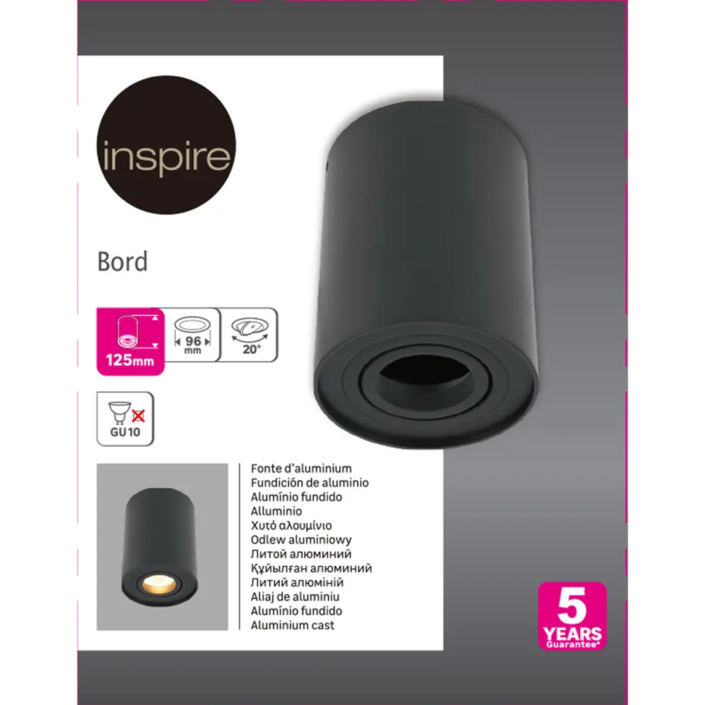 Спот Inspire Bord 1 лампа 10 м² цвет чёрный STLM-2188959 - Вид №2