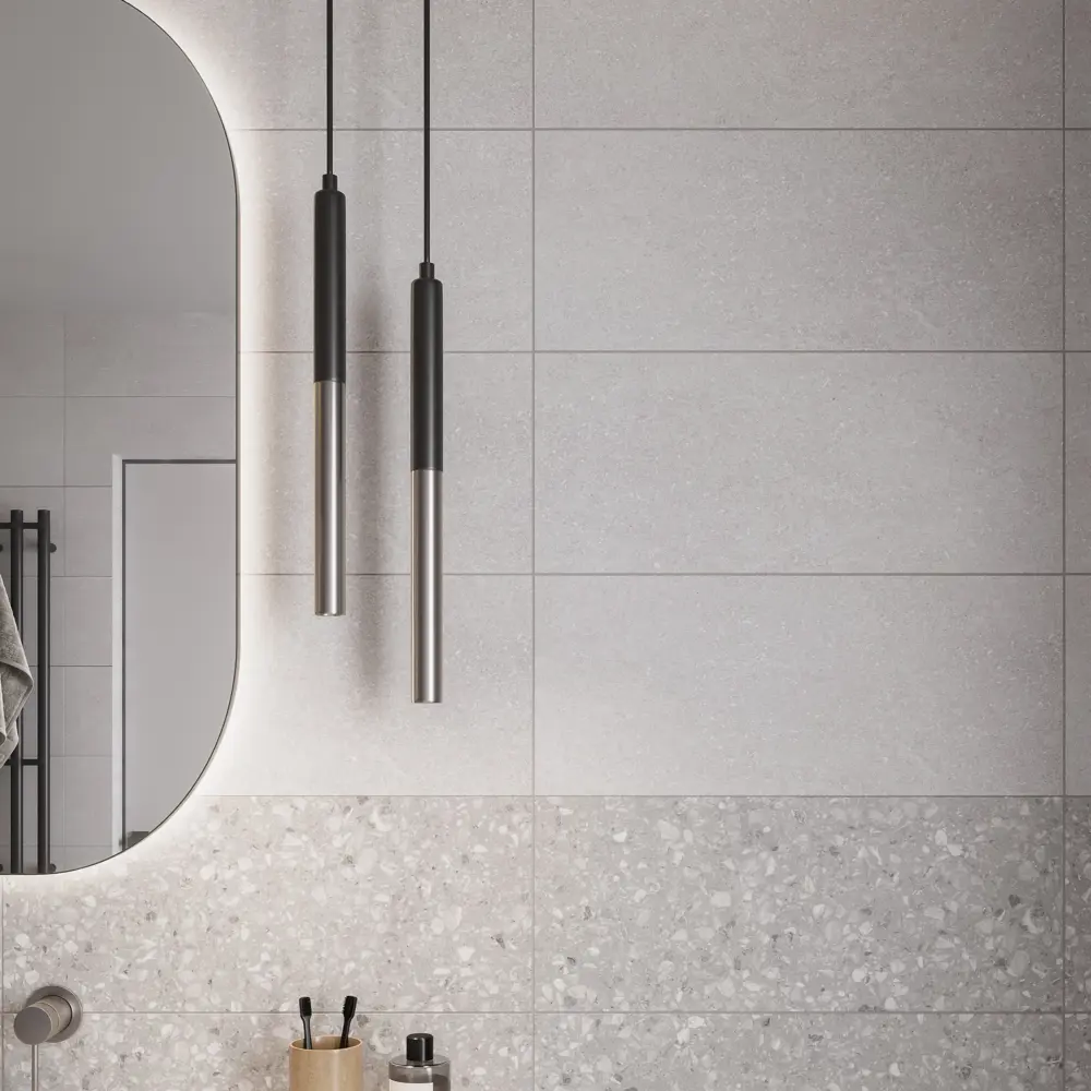 Gracia Ceramica Bravo 01 — серая плитка с эффектом бетона 25x60 см 89416693 STLM-1579155