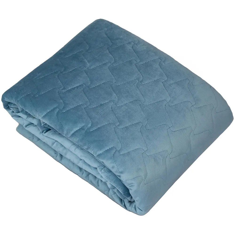 Покрывало Verona 220x240 см бархат цвет серо-голубой Fjord 4 Бельвита Нео-классика STLM-2121997