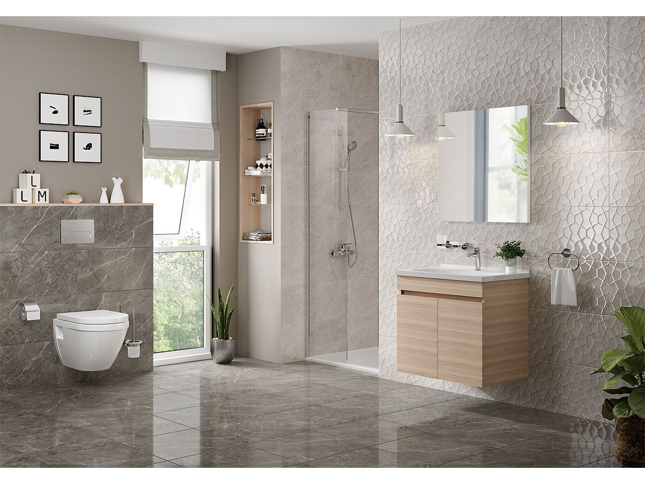 Керамогранит с мраморным эффектом Kaleseramik ванная комната ARCH-00086712 - Вид №1