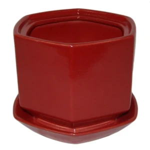 Горшок цветочный Goncar Меркурий 14x18x14 см v1.7 л керамика красный
